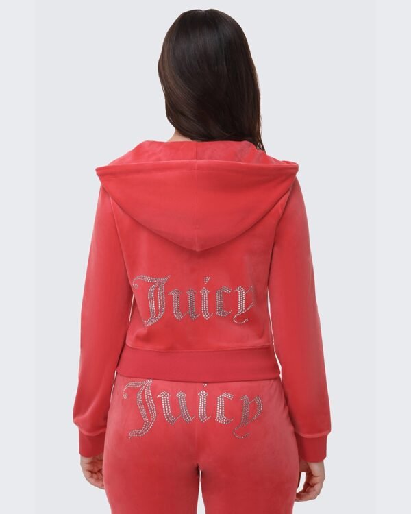 Juicy Couture OG Big Bling Velour Hoodie – Maraschino